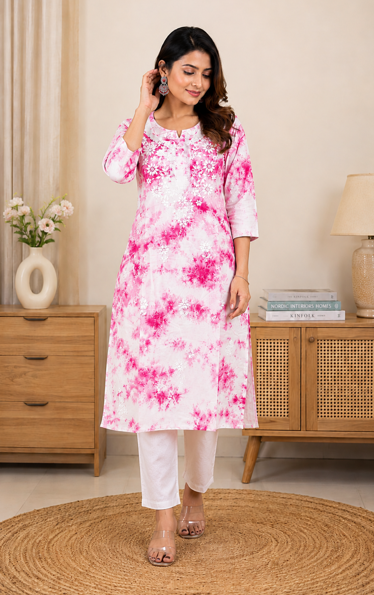 Mini heart print Normal sleeves| Zipless feeding maxi