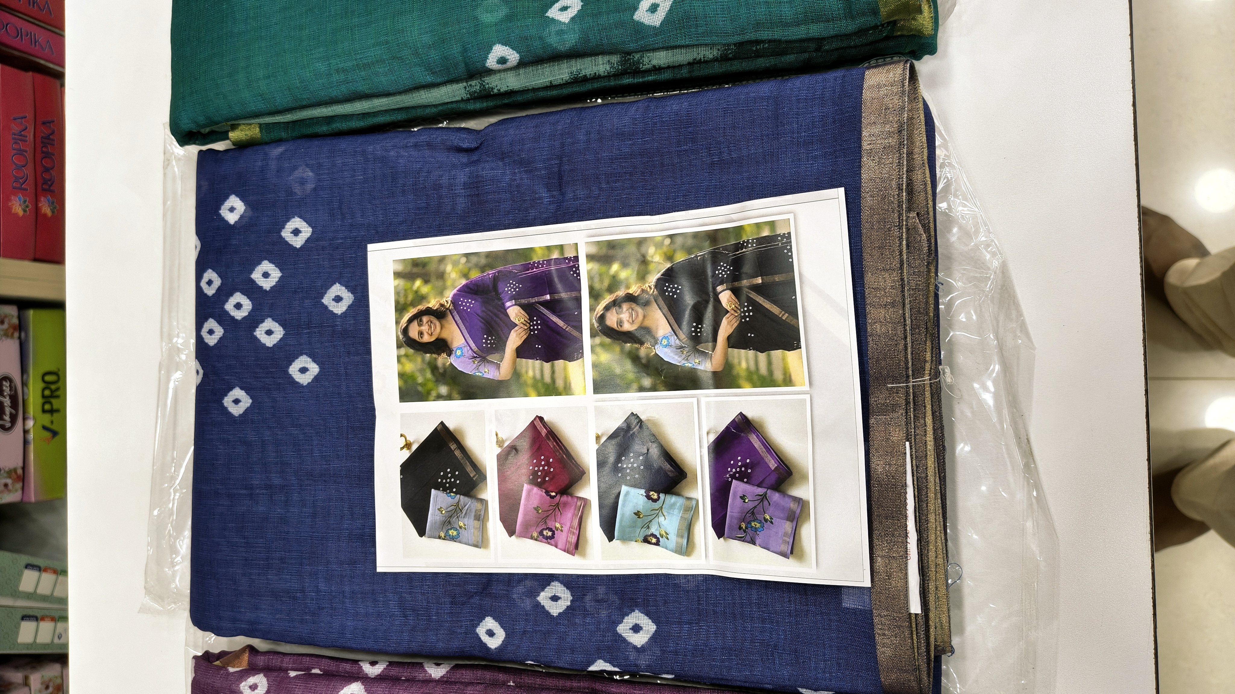 BLUE ICE LINEN COTTON SAREE