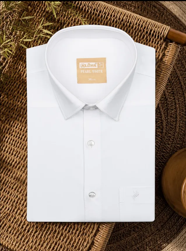 Pearl White 100% Cotton White Shirt-ALAYA